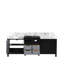 80 po Meuble-lavabo noir et gris avec marbre gris - bois massif, fermeture en douceur, couche de résistance aux égratignures avec cadre en bois à double plateau x P 22 po, surface, beaucoup de rangement-1084321990