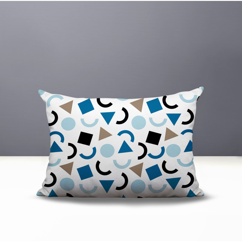 Coussin lombaire réversible intérieur / extérieur Fazzal, Rectangle H 18 po x l 25 po, Turquoise