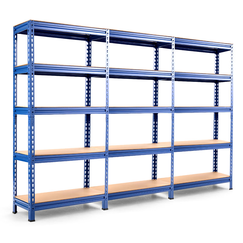 Tablettes de rangement Newquay, Brun / Bleu marine, H 60 po x l 90 po x P 12 po