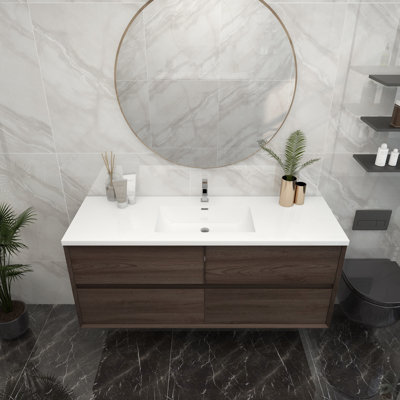 60'' Single Bathroom Vanity with Acrylic Top
