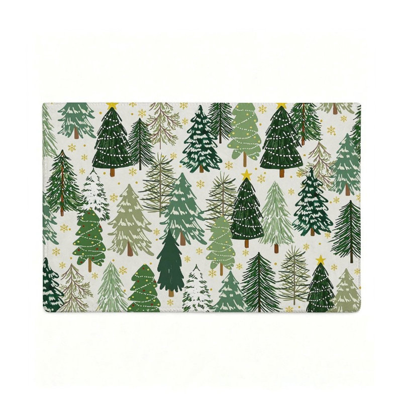 Tapis décoratif blanc pour arbre de Noël 47 x 31 po