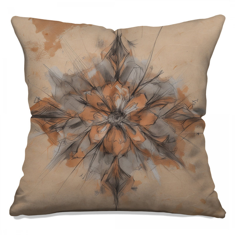 Coussins décoratifs à motif floral abstrait, 14 X 14 pouces