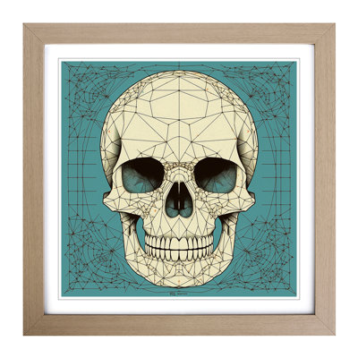 Skull Constructivism No.2 - Single Picture Frame Print on Wood