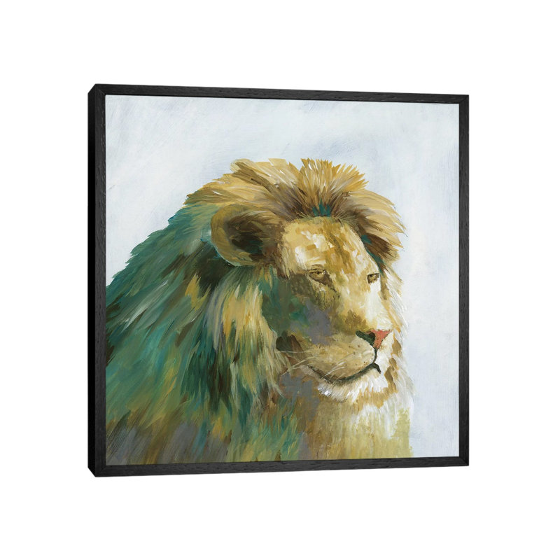 Jade Lion - Painting on Canvas, Black Framed, 93.98 cm H x 93.98 cm W