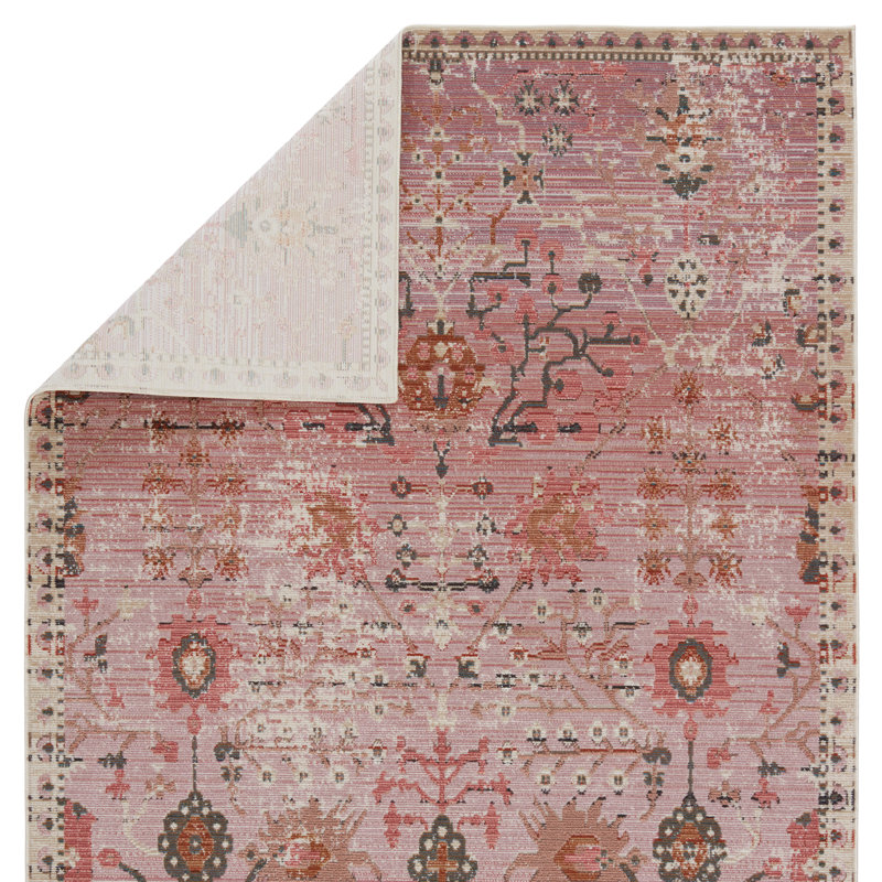 Gagliardi Floral Polyester Power Loomed Indoor / Outdoor Area Rug, Rectangle 5' x 7'3"