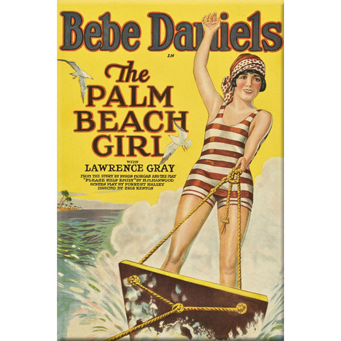 « palm beach fille », affiche rétro sur toile tendue