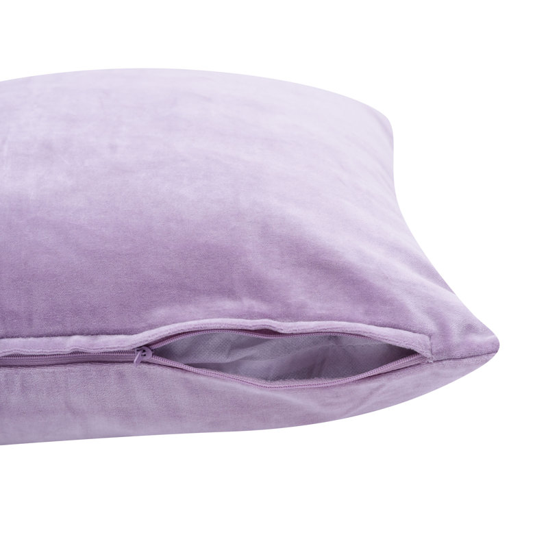 Housse de coussin décoratif en velours moderne faite à la main, Lilas, polyester