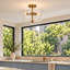 Plafonnier semi-encastré à 3 lumières, style ferme, en verre transparent couleur cuivre chaud
