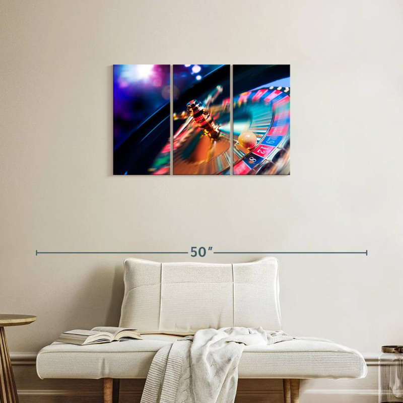 Senne Spinning Neon Roulette, 20" H x 33" W