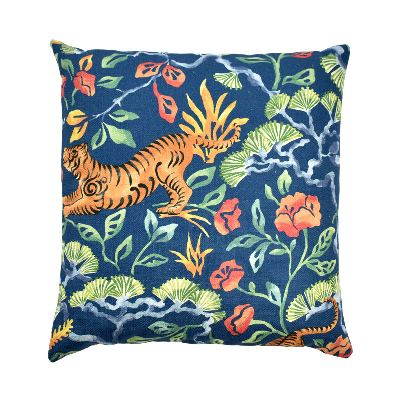 Housse de coussin Floral, Indigo, 20 po x 36 po
