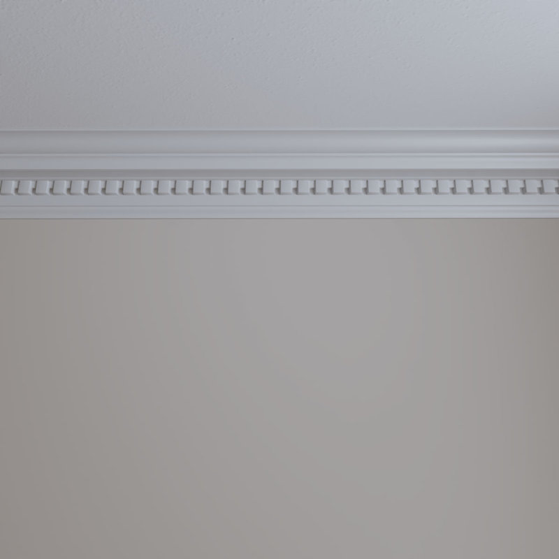 Primed White Polyurethane Geometric Crown Moulding Sample