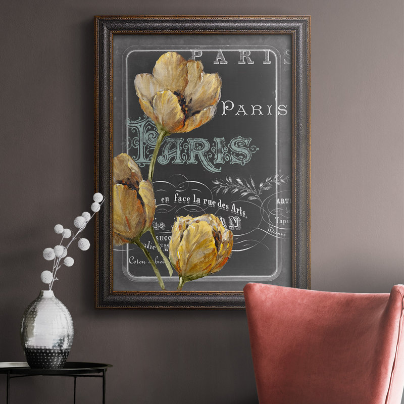 Tableau noir sur toile de qualité supérieure Paris II - prêt à accrocher, H 20 po x l 16 po x P 2,5 po