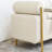 Upholstered Linen Storage Bench In Beige With Cylindrical Arms And Iron Leg Construction For Living Room Bedroom Hallway Stable Assembly-1880062381