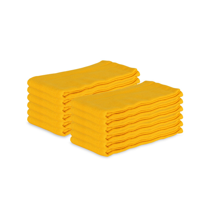Arkwright 100% Cotton Huck Cleaning Towels 16x26, Yellow