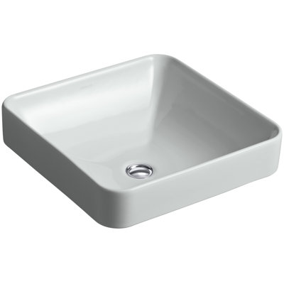 Vox Ceramic Square Vessel Bathroom Sink with Overflow
