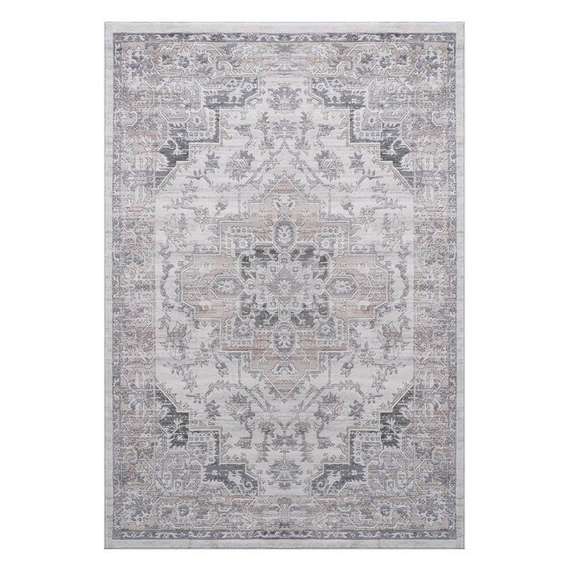 5X7 Beige Non-Shedding Area Rug For Home. Living Room, Dining, Entryway. Stain , Soft Pile 0.35 Inches. And Pet Safe Rug. Perfect Nursery, Kitchen. . 0.35" Pile. Approved