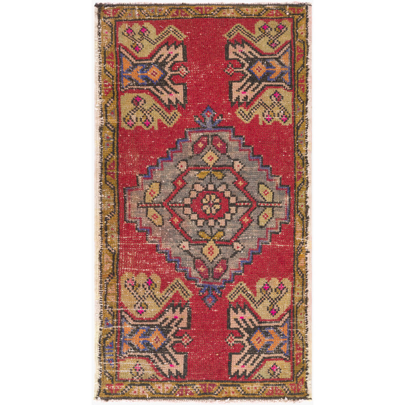 Antique One of a Kind OOAK-1476 1'9" x 3'3" Handmade Rug