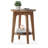 Ghillie Small Round End Table with Lower Shelf, Nightstand for Small Spaces, Living Room, Bedroom, Rustic