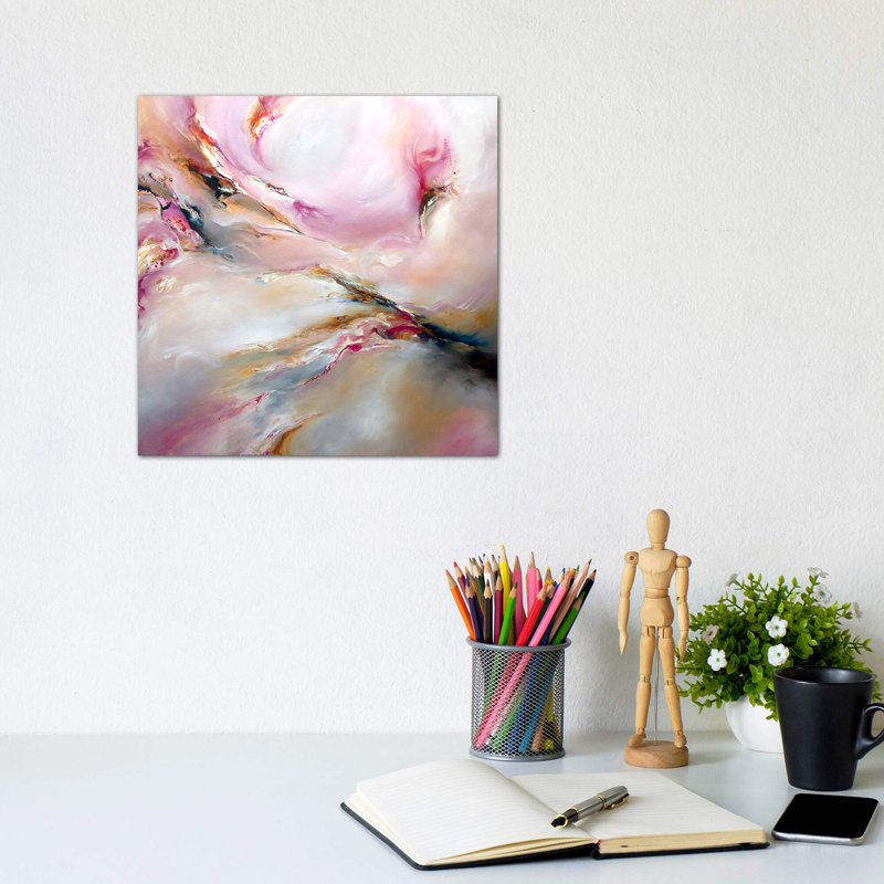 «Pink Haze» par J.A Art - reproduction, H 12 po x l 12 po x P 0,75 po, Toile tendue