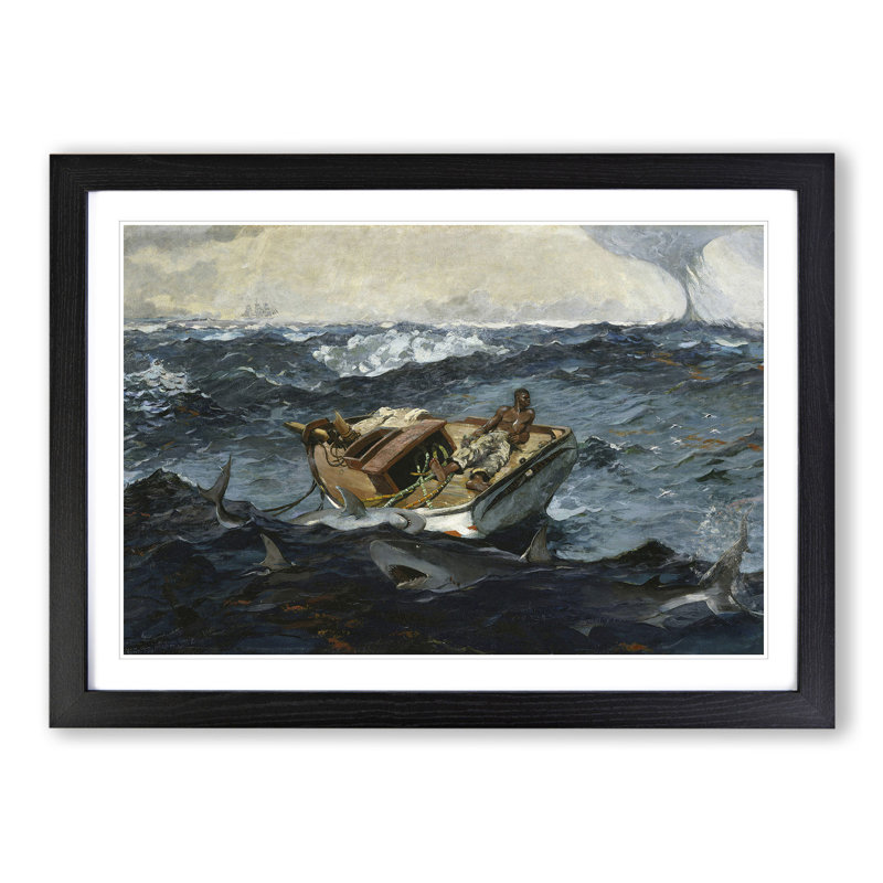 The Gulf Stream by Winslow Homer - Picture Frame Painting, 48cm H x 65cm W x 2cm D, Black