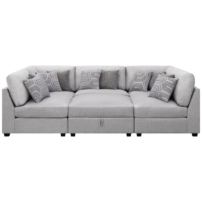 Lafayette Grey 6-piece Upholstered Sectional Sofa