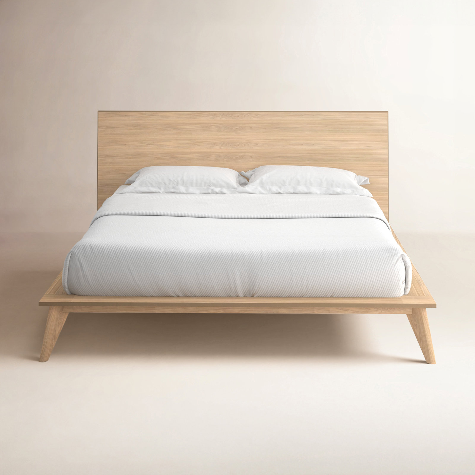 Florian Platform Bed, King, White Wash