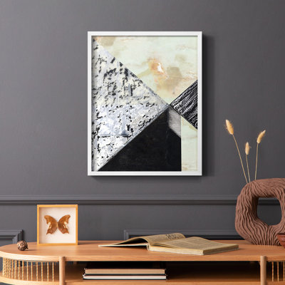 «Tiles & Texture Abstract Angles I», reproduction encadrée - bois massif
