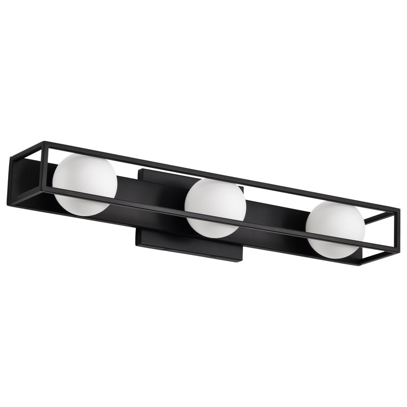 Elys - 24 Inch 3 Light LED Vanity with Frosted Glass, Matte Black
