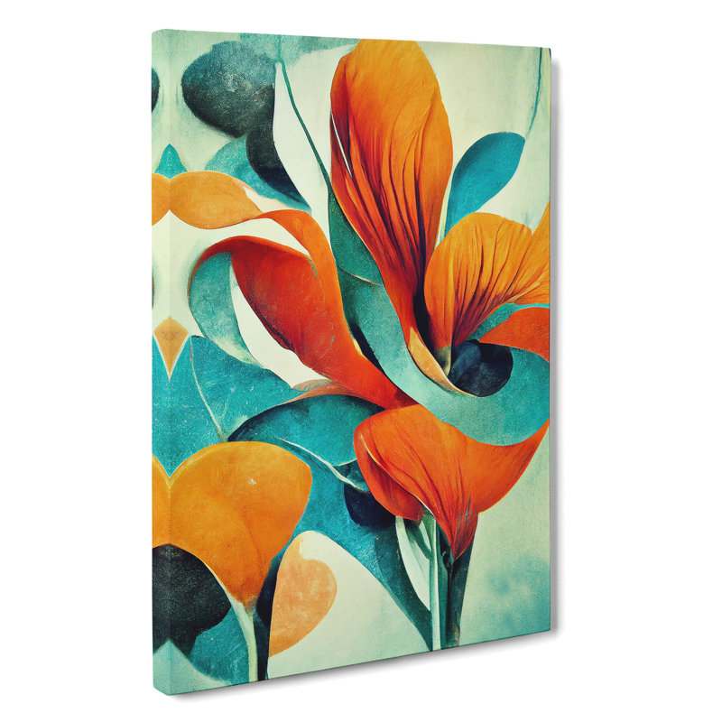 Abstract Flowers Modern No.2 - Wrapped Canvas, 60cm H x 40cm W x 3cm D