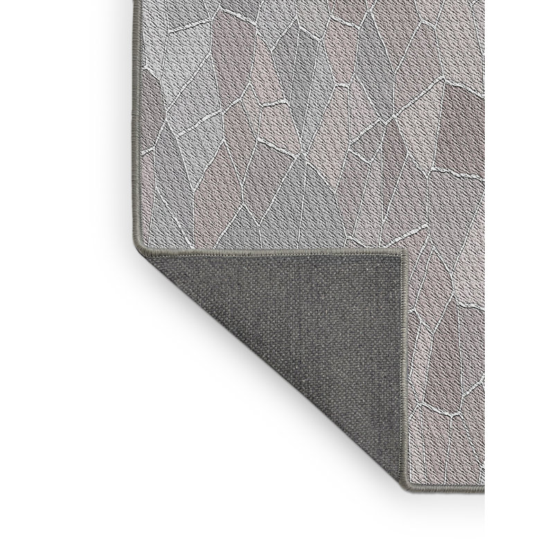 Tapis gris tissé à la machine, Rectangle 2 pi x 4 pi