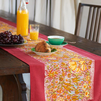 Chemin de table floral fabriqué à la main et résistant à l'eau