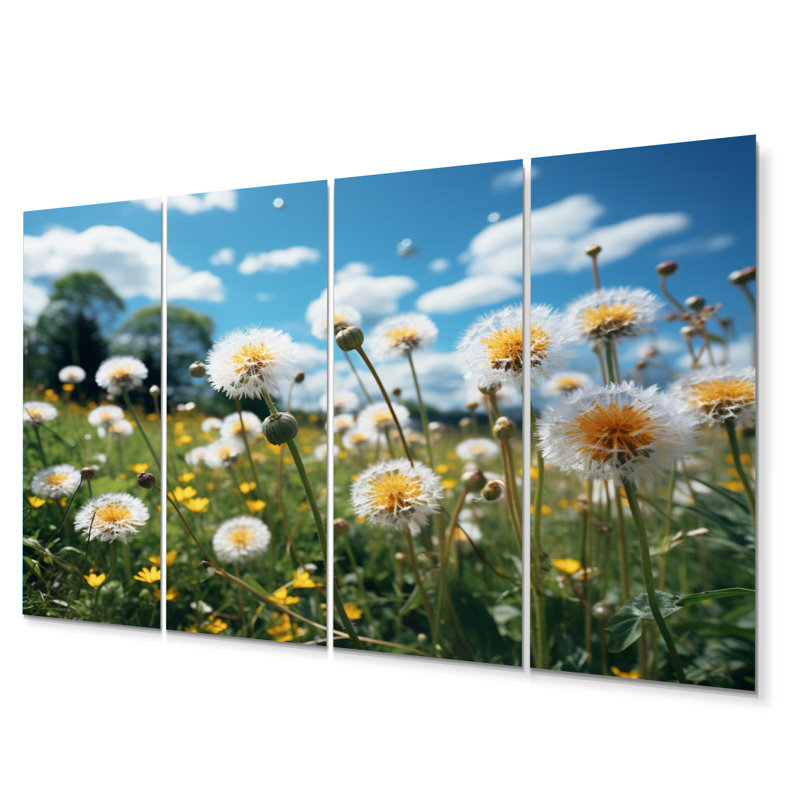 Mountain Dandelion Field I Cities & Countries Wall Decor on Metal