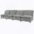 Double-Layer Cushion Modular Sofa, Freely Combinable, 4-Seater with Storage Function, Includes 4 Soft Cushions