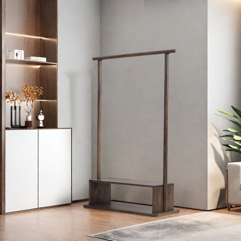 Portemanteau en bois massif Imported, Noyer foncé