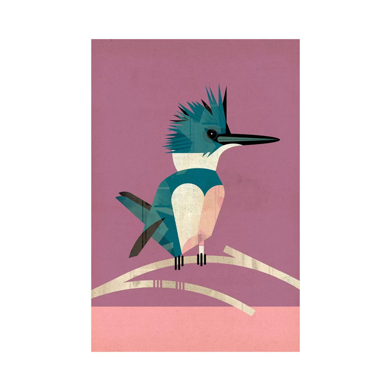 Kingfisher 1 Piece Wall Art on Canvas, 30.48 cm H x 45.72 cm W, Wrapped Canvas