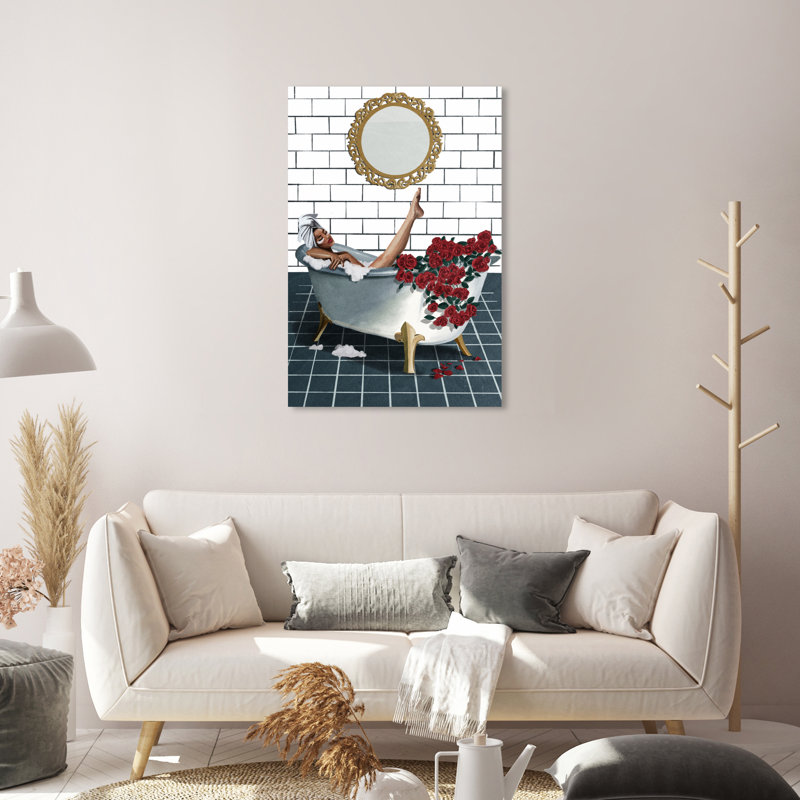 «Bathtime Lounge II», reproduction sur toile, H 30 po x l 20 po, Toile tendue