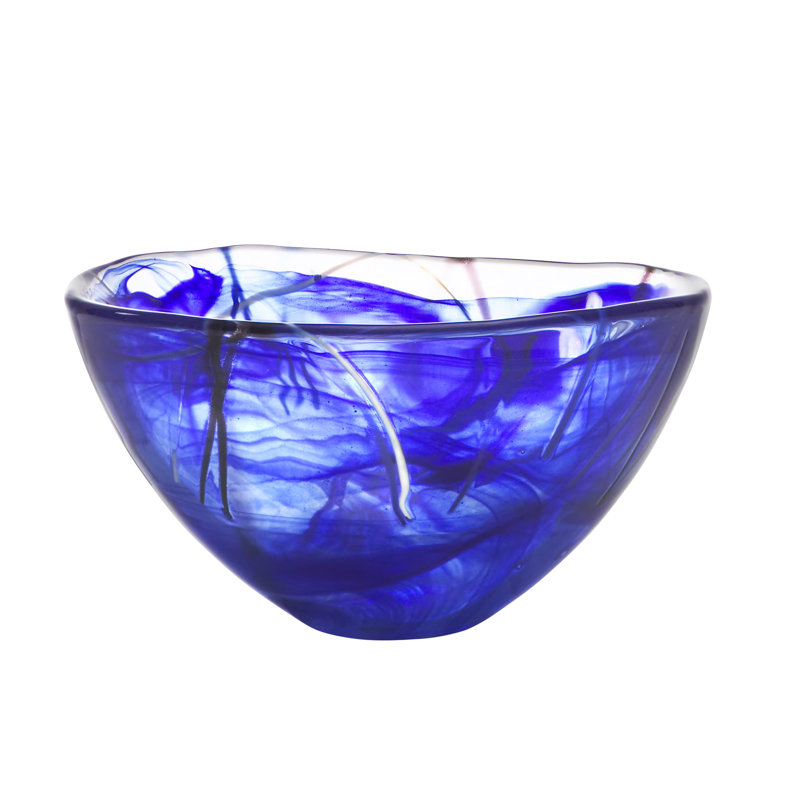 Bol de service contrasté, H 4,875 po x l 9 po, Bleu