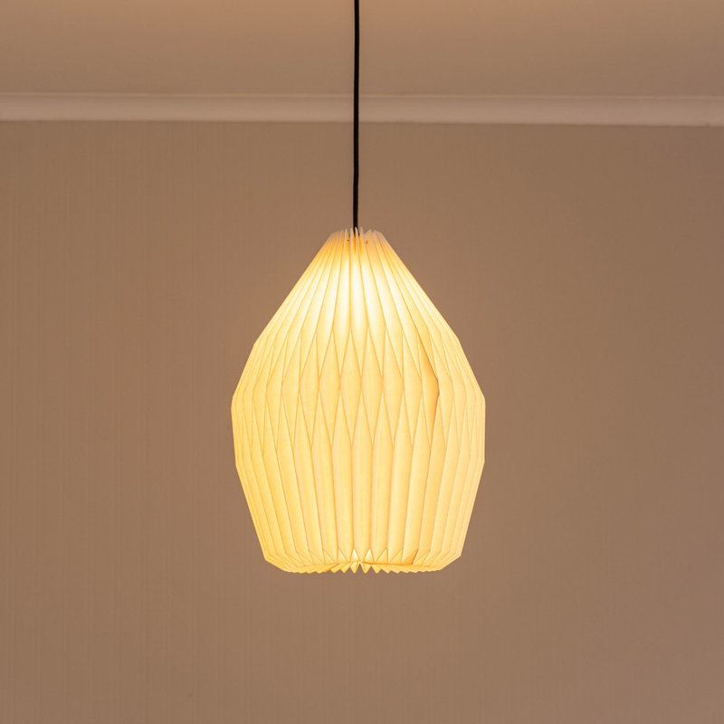 40.5cm H Paper Hourglass Pendant Shade ( Slip-On ) in White