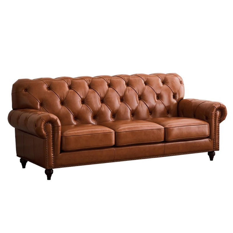 Tanyeka European light luxury retro leather sofa