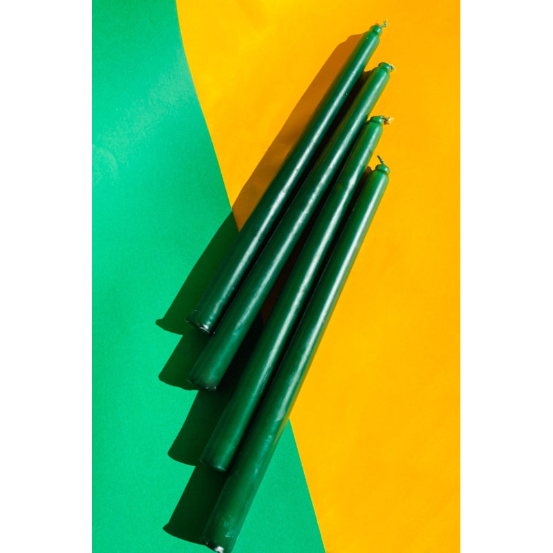 Ensemble de bougies de qualité supérieure (4 pièces), vert, 3,9 x 9,8 pouces | 100% cire de paraffine, mèche de coton | Idéal pour la décoration intérieure, la relaxation et l'aromathérapie | Durée de combustion longue durée, design élégant pour n'importe quelle pièce