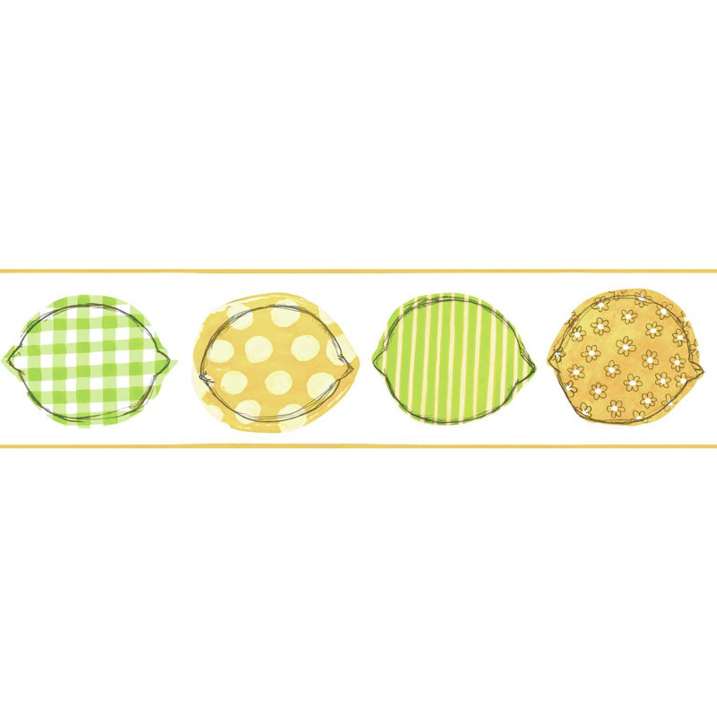 Bordure de papier peint L 15 pi x l 6 po Kaisey, Jaune / lime
