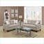 Ensemble de canapé beige avec causeuse 2 pièces, canapés, polyfibre brillant, structure en pin massif | Beige | Contreplaqué-1530055910