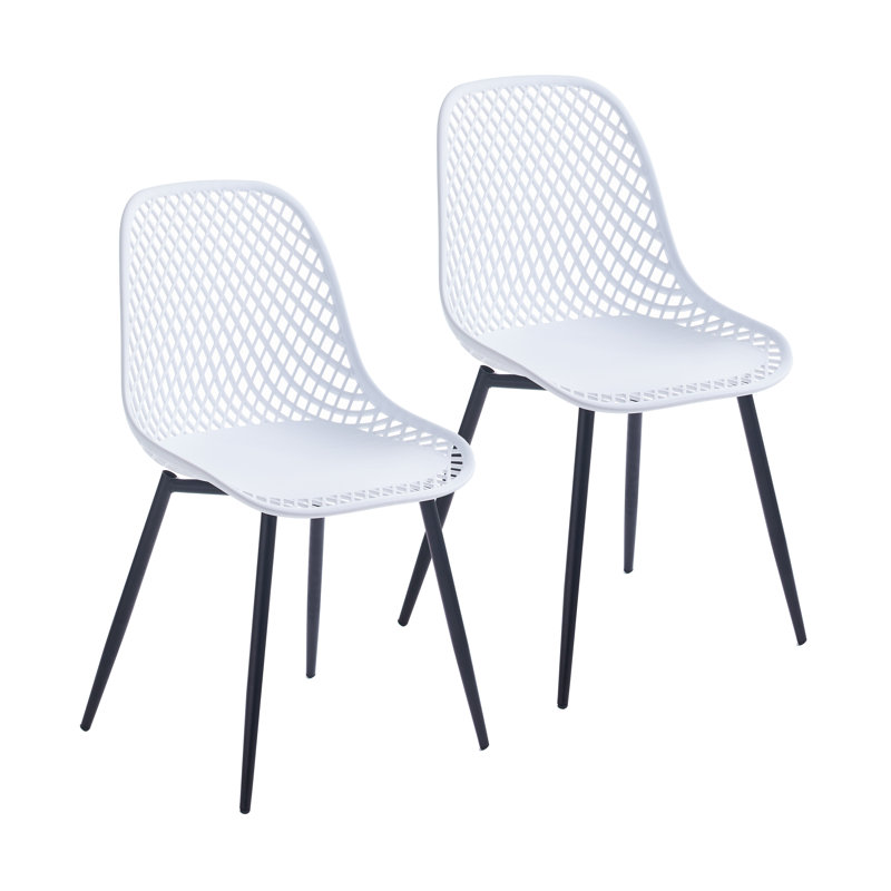 43.99cm H Cross Back Side Chair, White