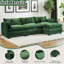 Couchette surdimensionnée en chenille de 112 po avec couchette modulaire en L avec repose-pieds et mousse à mémoire de forme pour salon - gris moderne-1065616764
