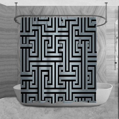 Olva Geometric Shower Curtain