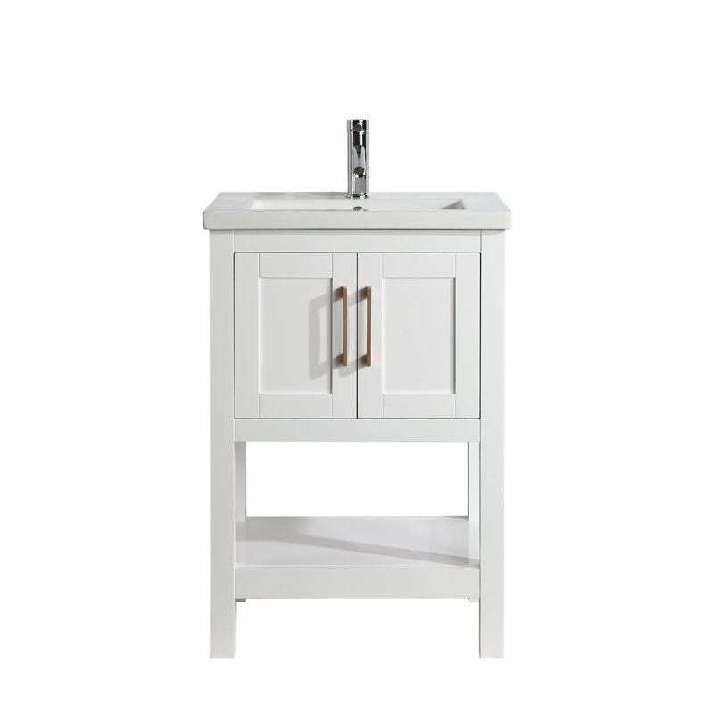 Ensemble de meuble-lavabo simple 24 po 24 po, Blanc