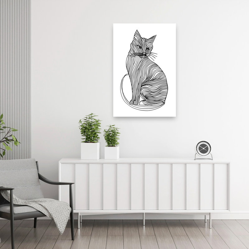 Art mural rétro élégant et contemporain, H 36 po x l 24 po