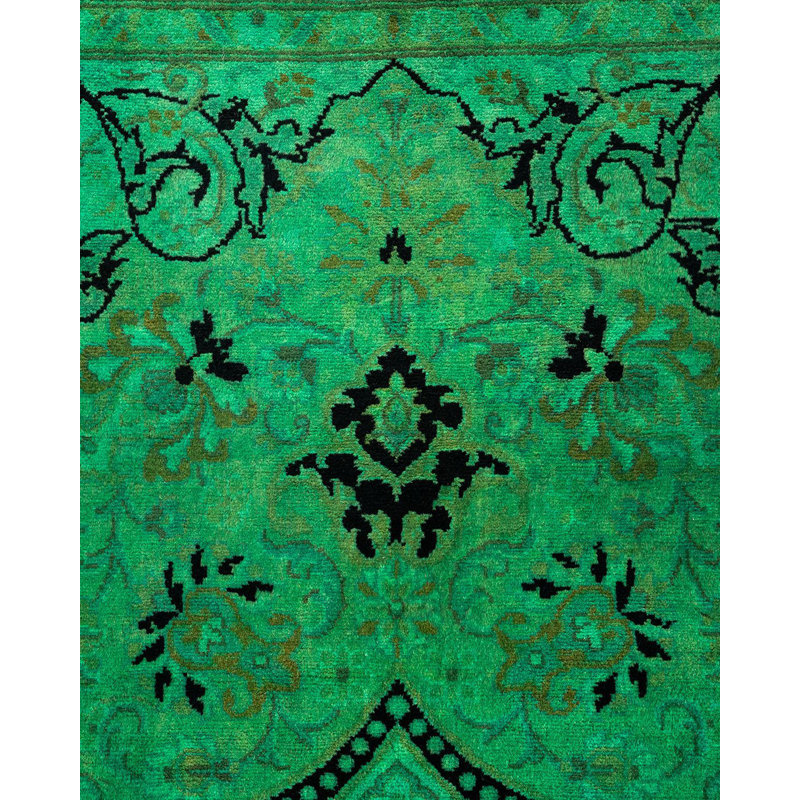 Yoshua One-of-a-Kind 3' X 5' New Age Wool Area Rug Green
