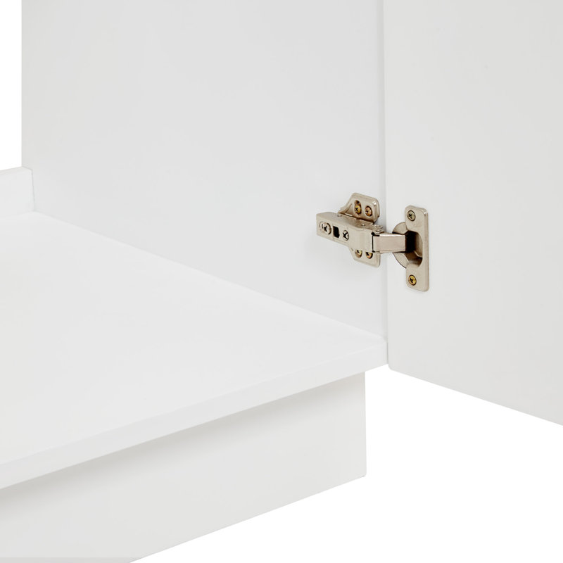 Abell Meuble-lavabo de salle de bain avec comptoir en quartz blanc Carrara
