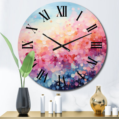 Cotton Candy I - Abstract Landscape Wall Clock